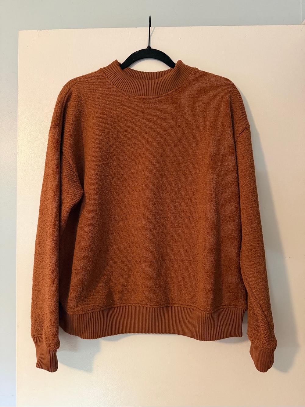 Zara Basic Burnt Umber Knot Crewneck, Size S